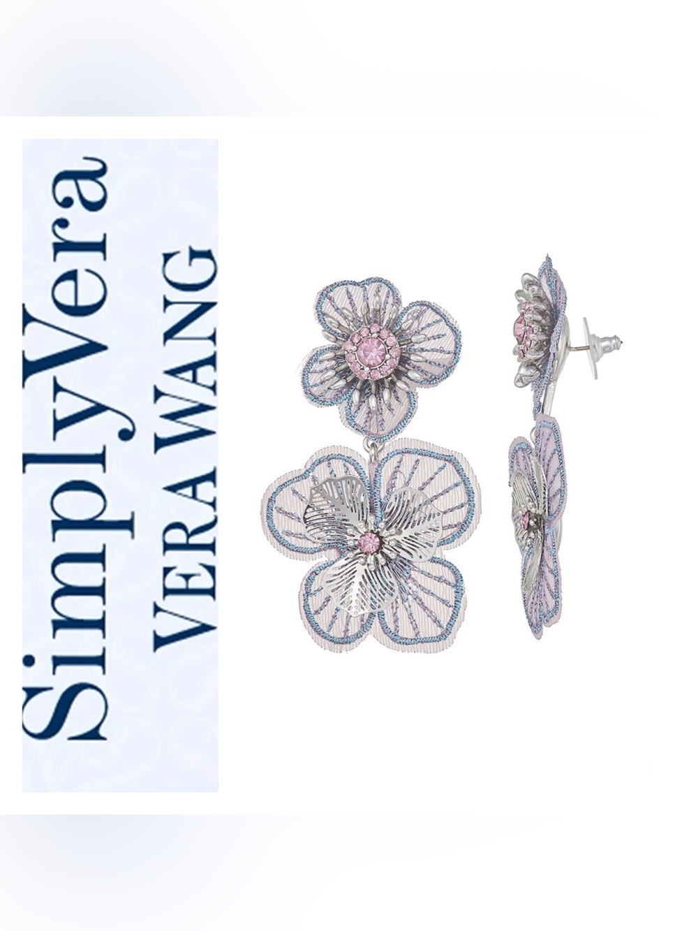 🌟🌟 Simply Vera Wang Flower Drop Earrings